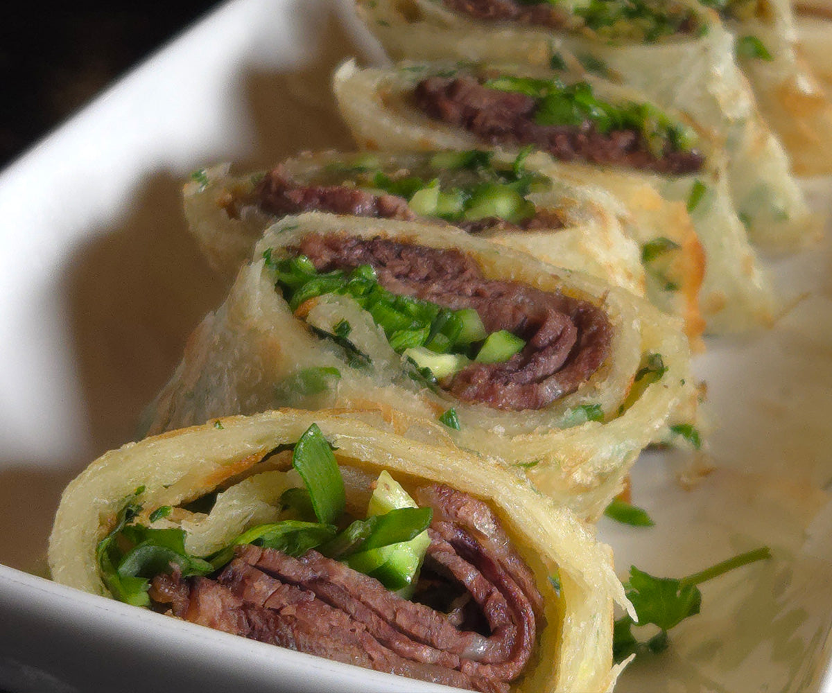 1. Beef Roll (Scallion, Cilantro, Cucumber)